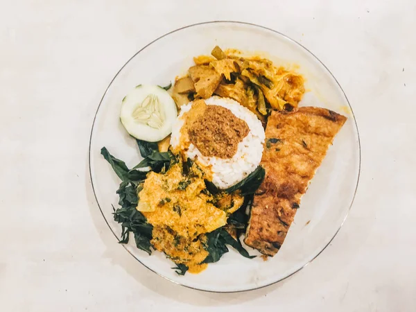 Nasi Padang Padang Rice Curry One Most Famous Meals Associated — Stock Photo, Image