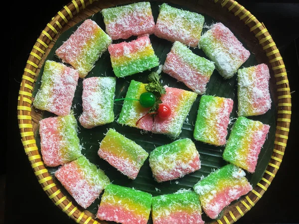 Lapis Singkong Cake Cassava Cake Bengawan Solo Cake Colorful Indonesian — Stock Photo, Image