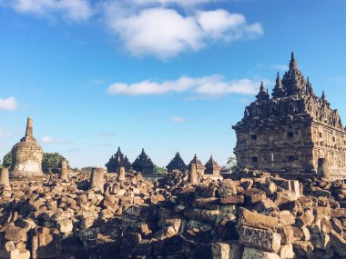 Plaosan Kompleksi tapınağında Candi Plaosan veya Plaosan Tapınağı, Prambanan, Klaten, Orta Java, Endonezya