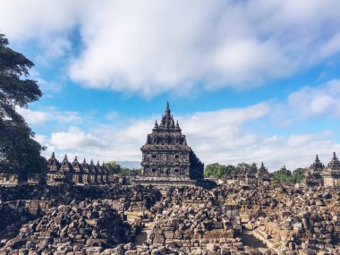 Candi Plaosan veya Plaosan Tapınağı Plaosan Kompleksi tapınağı, Bugisan köyü, Prambanan, Yogyakarta yakınlarındaki Klaten Regency, Orta Java, Endonezya