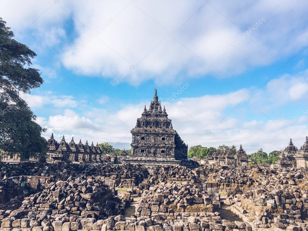 Candi Plaosan or Plaosan Temple in Plaosan Complex temple, Bugisan village, Prambanan, Klaten Regency near Yogyakarta, Central Java, Indonesia