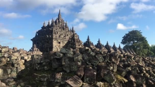 Candi Plaosan Templo Plaosan Plaosan Templo Complexo Dos Templos Budistas — Vídeo de Stock