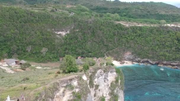 Vista Aérea Playa Rota Nusa Penida Bali Indonesia Vista Aérea — Vídeo de stock