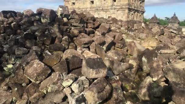 Candi Plaosan Templo Plaosan Templo Del Complejo Plaosan Uno Los — Vídeo de stock