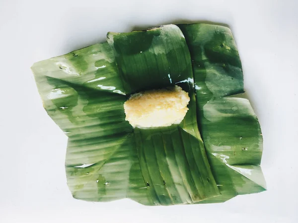 Tape Ketan Indonesia Traditional Food Served Banana Leaf Ready Eat — Stock Photo, Image