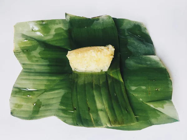 Cinta Ketan Indonesia Comida Tradicional Servida Con Hoja Plátano Está —  Fotos de Stock