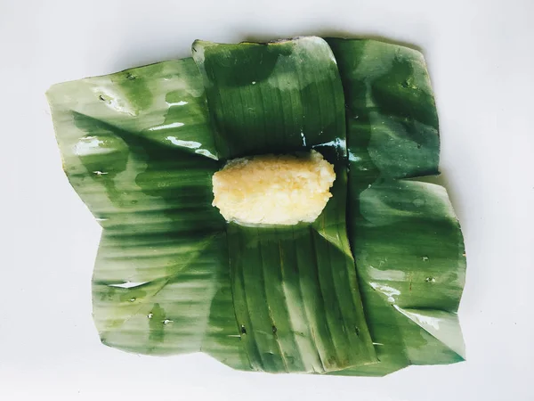 Tape Ketan Indonesia Traditional Food Served Banana Leaf Ready Eat — Stock Photo, Image