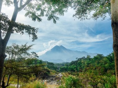 Merapi Volcano Mountain manzaralı, Yogyakarta, Endonezya