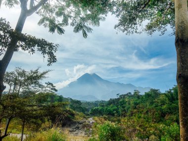 Merapi Volcano Mountain manzaralı, Yogyakarta, Endonezya