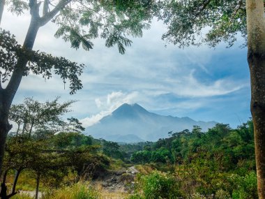Merapi Volcano Mountain manzaralı, Yogyakarta, Endonezya