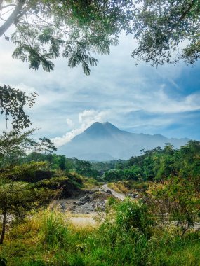 Merapi Volcano Mountain manzaralı, Yogyakarta, Endonezya