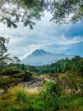 Merapi Volcano Mountain manzaralı, Yogyakarta, Endonezya