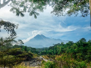 Merapi Volcano Mountain manzaralı, Yogyakarta, Endonezya