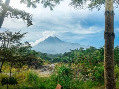 Merapi Volcano Mountain manzaralı, Yogyakarta, Endonezya