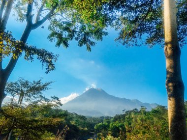 Merapi Volcano Mountain manzaralı, Yogyakarta, Endonezya