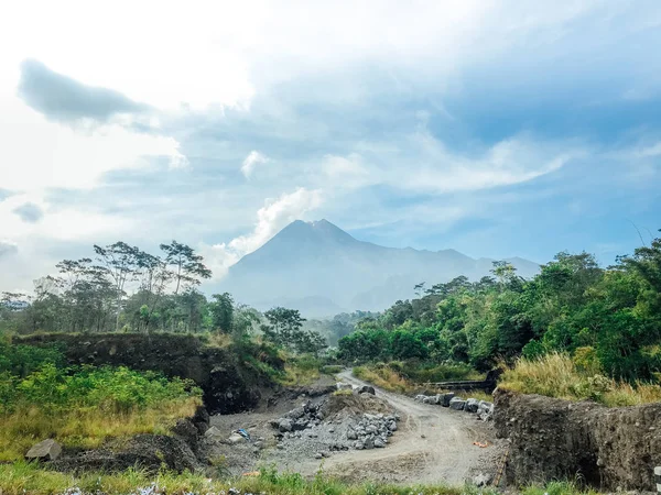 Vista Panorâmica Montanha Vulcão Merapi Yogyakarta Indonésia — Fotografia de Stock