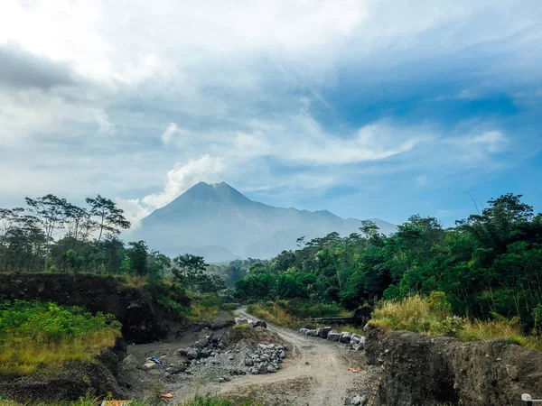 Vista Panorâmica Montanha Vulcão Merapi Yogyakarta Indonésia — Fotografia de Stock