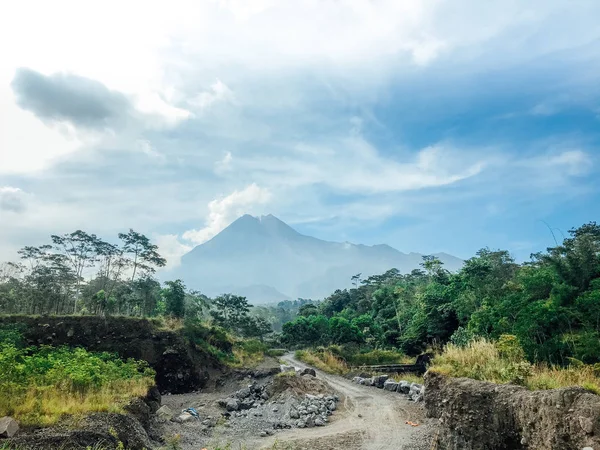 Vista Panorâmica Montanha Vulcão Merapi Yogyakarta Indonésia — Fotografia de Stock