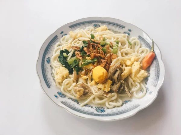 Bakmi Jowo Fideos Java Fideos Tradicionales Indonesios Java Central Indonesia —  Fotos de Stock