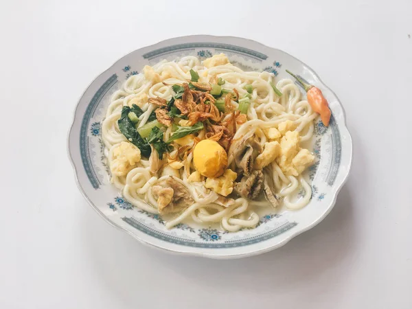 Bakmi Jowo Spaghetto Java Tagliatelle Indonesiane Tradizionali Java Centrale Indonesia — Foto Stock