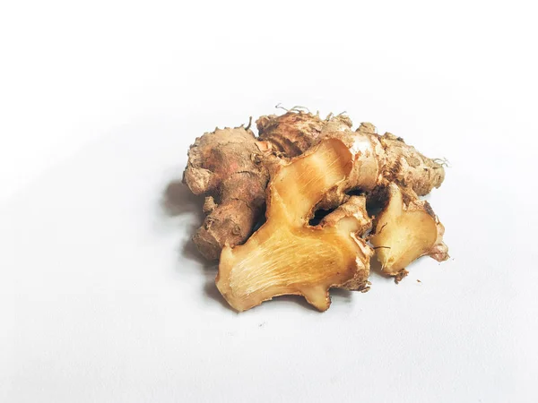 Raw Fresh Ginger Roots White Background Ginger Root — Stock Photo, Image