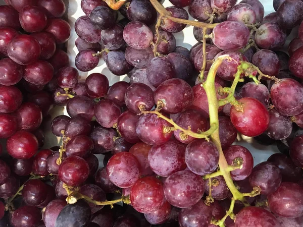 Rotweintrauben Oder Dunkle Trauben Oder Rote Trauben Die Auf Dem — Stockfoto