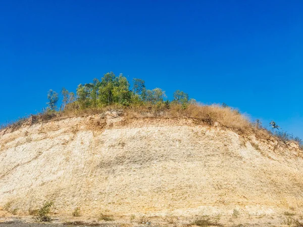 Konsistens Krita Sten Eller Karst Sten Gunung Kidul Mot Blue — Stockfoto