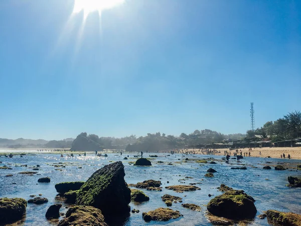 Όμορφη Παραλία Gunung Kidul Ινδονησία Στο Φως Της Ημέρας Τους — Φωτογραφία Αρχείου