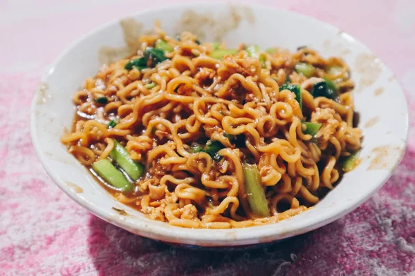 Mie Dok Dok Mie Get Indonesian Noodles Soup Made Fried — Stock Photo, Image