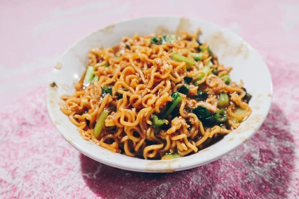 Mie Dok Dok Mie Get Indonesian Noodles Soup Made Fried — Stock Photo, Image