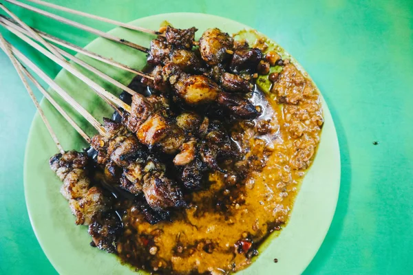 Sate Kambing Satay Chèvre Est Aliment Traditionnel Indonésien Base Mouton — Photo