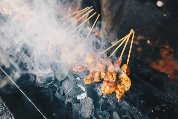 Satay Keçi Satay Kuzu Kuzu Veya Lisa Satay Izgara Yerinde — Stok fotoğraf