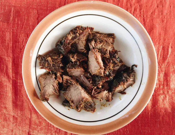 Cerdo Asado Con Carne Frutos Secos —  Fotos de Stock