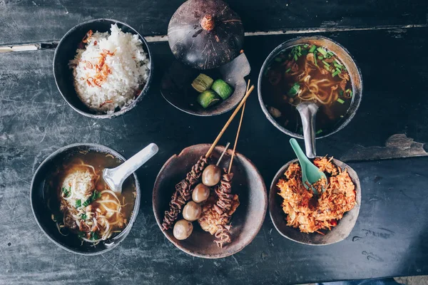 Soto Batok Sopa Clara Carne Vacuno Javanesa Con Brotes Frijol — Foto de Stock