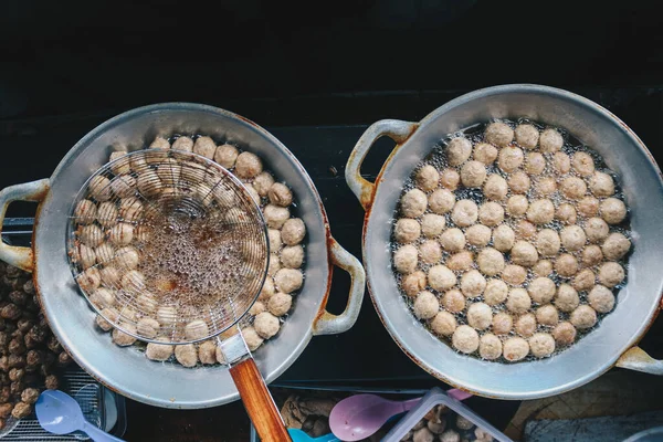 Frikadellen Kochenden Der Pfanne Kochen — Stockfoto