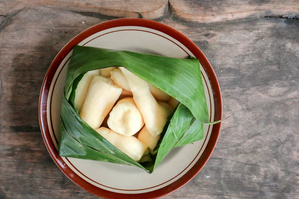 Tapai Cinta Peuyeum Son Bocadillos Comida Tradicional Indonesia Hechos Yuca —  Fotos de Stock