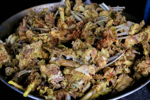 Büyük Tavada Tengkleng Pişiriyorum Keçi Eti Kaburga Çorbası Endonezya Geleneksel — Stok fotoğraf