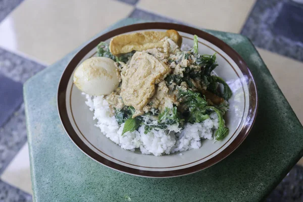 Letok Oder Sambal Tumpang Sieht Ähnlich Aus Wie Pecel Traditionelle — Stockfoto