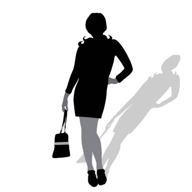 Beyaz arka plan üzerinde kadın silüeti vektör.