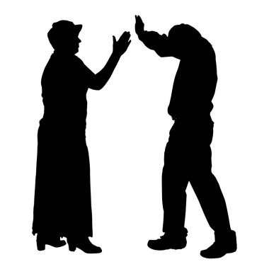 Tartışıyorlardı insanların siluet vektör.