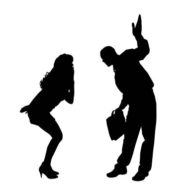 Tartışıyorlardı insanların siluet vektör.