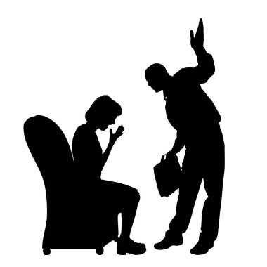 Tartışıyorlardı insanların siluet vektör.