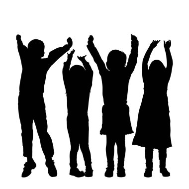 Beyaz bir arka plan üzerinde kardeşler siluet vektör.