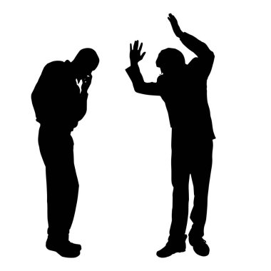 Tartışıyorlardı insanların siluet vektör.