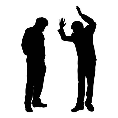 Tartışıyorlardı insanların siluet vektör.