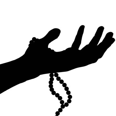 Beyaz arkaplanda bir elin vektör silueti