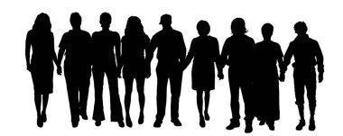 Beyaz bir arka plan üzerinde farklı insanların Vector silhouettes.