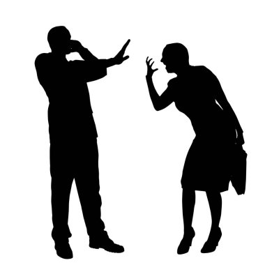 Tartışıyorlardı insanların siluet vektör.