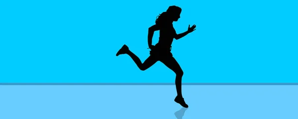 Silueta Vectorial Una Mujer Que Hace Deporte — Vector de stock