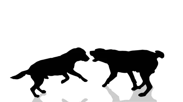 Silueta Vectorial Para Perros Sobre Fondo Blanco — Vector de stock